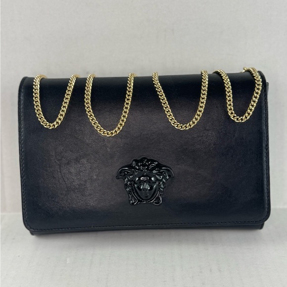 Versace Black and Gold Crossbody Bag with Medusa Logo - Picture 1 of 15